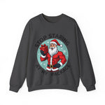 Stop Staring At My Package Funny Christmas Sweatshirt