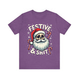 Festive & Sh*t Skull Santa Christmas Tee