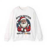 Sarcastic Santa Cookie Christmas Sweatshirt, Funny Festive Christmas Sweater