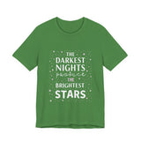 Inspirational Cosmic Graphic Tee, Motivational Bright Stars T-Shirt