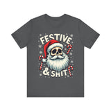 Festive & Sh*t Skull Santa Christmas Tee
