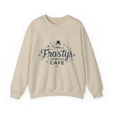 Frosty's Snowflake Café Christmas Sweatshirt, Festive Snowman Sweater