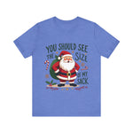 Funny Santa Tee, "You Should See The Size Of My Sack" Sarcastic Christmas T-Shirt