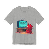 Sarcastic Monster Cartoon Tee: Funny "I Can't See Red Flags..." Monster T-Shirt
