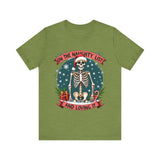 Funny Skeleton Christmas Tee, On The Naughty List & Loving It Christmas T-Shirt