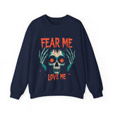 Spooky Skull Sweatshirt - Fear Me Love Me Crewneck