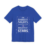 Inspirational Cosmic Graphic Tee, Motivational Bright Stars T-Shirt