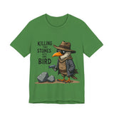 Humorous Bird Graphic Tee - Sarcastic  'Killing Two Stones with One Bird' T-Shirt