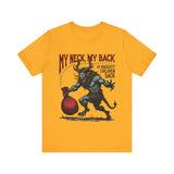 Sarcastic Krampus Christmas T-Shirt - "My Neck, My Back" Horror Graphic Tee