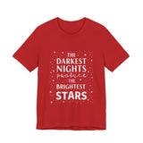 Inspirational Cosmic Graphic Tee, Motivational Bright Stars T-Shirt