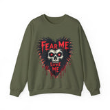Gothic Horror Sweatshirt - Fear Me, Love Me Graphic Crewneck