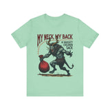 Sarcastic Krampus Christmas T-Shirt - "My Neck, My Back" Horror Graphic Tee
