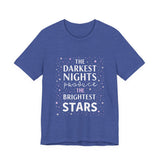Inspirational Cosmic Graphic Tee, Motivational Bright Stars T-Shirt