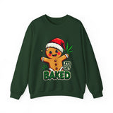 Let's Get Baked Funny Christmas Sweater, Funny Holiday Gingerbread Man Sweatshirt, Cannabis Humor Clothing