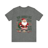 Funny Santa Tee, "You Should See The Size Of My Sack" Sarcastic Christmas T-Shirt