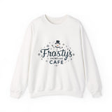 Frosty's Snowflake Café Christmas Sweatshirt, Festive Snowman Sweater