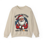 Sarcastic Santa Cookie Christmas Sweatshirt, Funny Festive Christmas Sweater