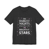 Inspirational Cosmic Graphic Tee, Motivational Bright Stars T-Shirt