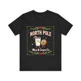 North Pole Milk & Cookie Co. Christmas T-Shirt - Festive Whimsical Tee
