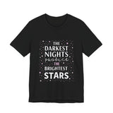 Inspirational Cosmic Graphic Tee, Motivational Bright Stars T-Shirt