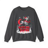 Gothic Skeleton Reindeer Christmas Sweatshirt - Sleigh Girl Sleigh Holiday Sweater