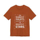 Inspirational Cosmic Graphic Tee, Motivational Bright Stars T-Shirt