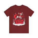Gothic Skeleton Reindeer Christmas Tee - Sleigh Girl Sleigh Holiday Shirt