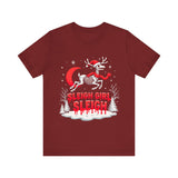 Gothic Skeleton Reindeer Christmas Tee - Sleigh Girl Sleigh Holiday Shirt