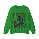 Sarcastic Krampus Christmas Sweatshirt - "My Neck, My Back" Horror Graphic Sweater
