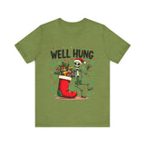 Funny Skeleton Christmas Tee, Sarcastic "Well Hung" Christmas T-Shirt