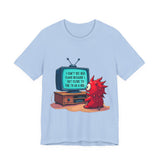 Sarcastic Monster Cartoon Tee: Funny "I Can't See Red Flags..." Monster T-Shirt