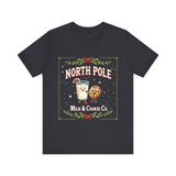 North Pole Milk & Cookie Co. Christmas T-Shirt - Festive Whimsical Tee