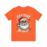 Festive & Sh*t Skull Santa Christmas Tee