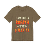 Fiery Statement Tee - "Breath of Fresh Hellf*re" Workout T-Shirt