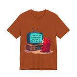 Sarcastic Monster Cartoon Tee: Funny "I Can't See Red Flags..." Monster T-Shirt