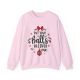 Sarcastic Christmas Balls Sweatshirt, Funny Coquette Holiday Sweater