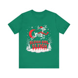 Gothic Skeleton Reindeer Christmas Tee - Sleigh Girl Sleigh Holiday Shirt