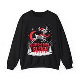 Gothic Skeleton Reindeer Christmas Sweatshirt - Sleigh Girl Sleigh Holiday Sweater