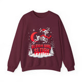 Gothic Skeleton Reindeer Christmas Sweatshirt - Sleigh Girl Sleigh Holiday Sweater
