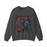 Sarcastic Krampus Christmas Sweatshirt - "My Neck, My Back" Horror Graphic Sweater