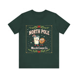 North Pole Milk & Cookie Co. Christmas T-Shirt - Festive Whimsical Tee