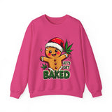 Let's Get Baked Funny Christmas Sweater, Funny Holiday Gingerbread Man Sweatshirt, Cannabis Humor Clothing
