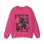 Sarcastic Krampus Christmas Sweatshirt - "My Neck, My Back" Horror Graphic Sweater