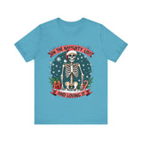 Funny Skeleton Christmas Tee, On The Naughty List & Loving It Christmas T-Shirt