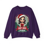 Sarcastic "Sorry Santa I've Been Feral" Coquette Pinup Girl Christmas Sweater