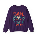 Spooky Skull Sweatshirt - Fear Me Love Me Crewneck
