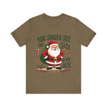 Funny Santa Tee, "You Should See The Size Of My Sack" Sarcastic Christmas T-Shirt