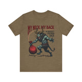 Sarcastic Krampus Christmas T-Shirt - "My Neck, My Back" Horror Graphic Tee