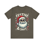 Festive & Sh*t Skull Santa Christmas Tee