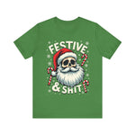 Festive & Sh*t Skull Santa Christmas Tee